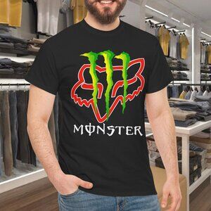 Fox Racing Monster Energy Drink Logo Graphic Cotton Unisex T-Shirt